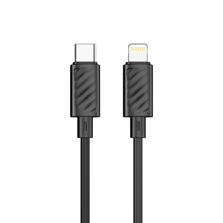 Porodo Blue 20W PD Type C to Lightning PVC Cable 1.2M - Black