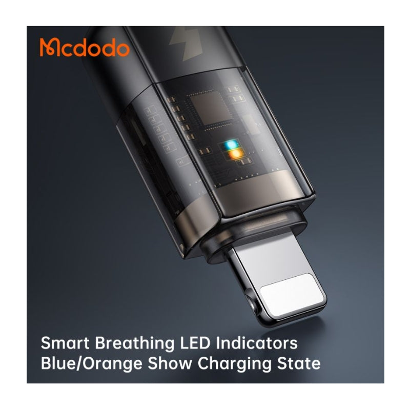 Mcdodo CA-316 USB-C to Lightning 36W Transparent Auto Power-Off Cable