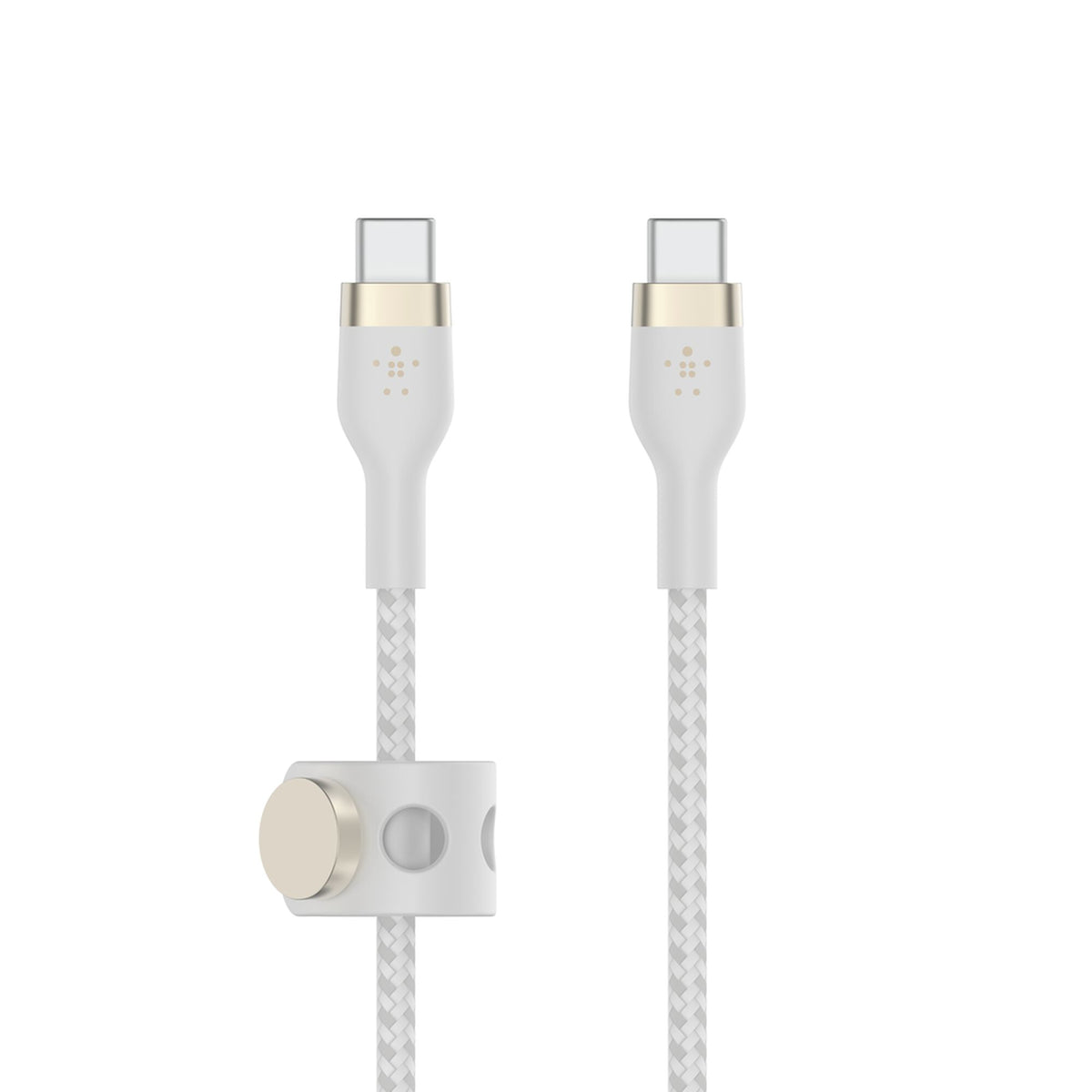 كابل Belkin BoostCharge Pro Flex مضفر USB-C إلى USB-C بقوة 60 واط - 1 متر - أبيض - CAB011bt1MWH