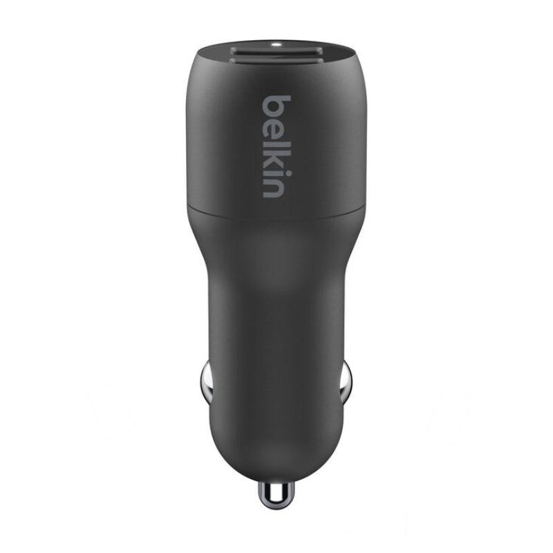Belkin BoostCharge CCB001btBK Dual USB-A Car Charger, 24 W, Black, original view 4