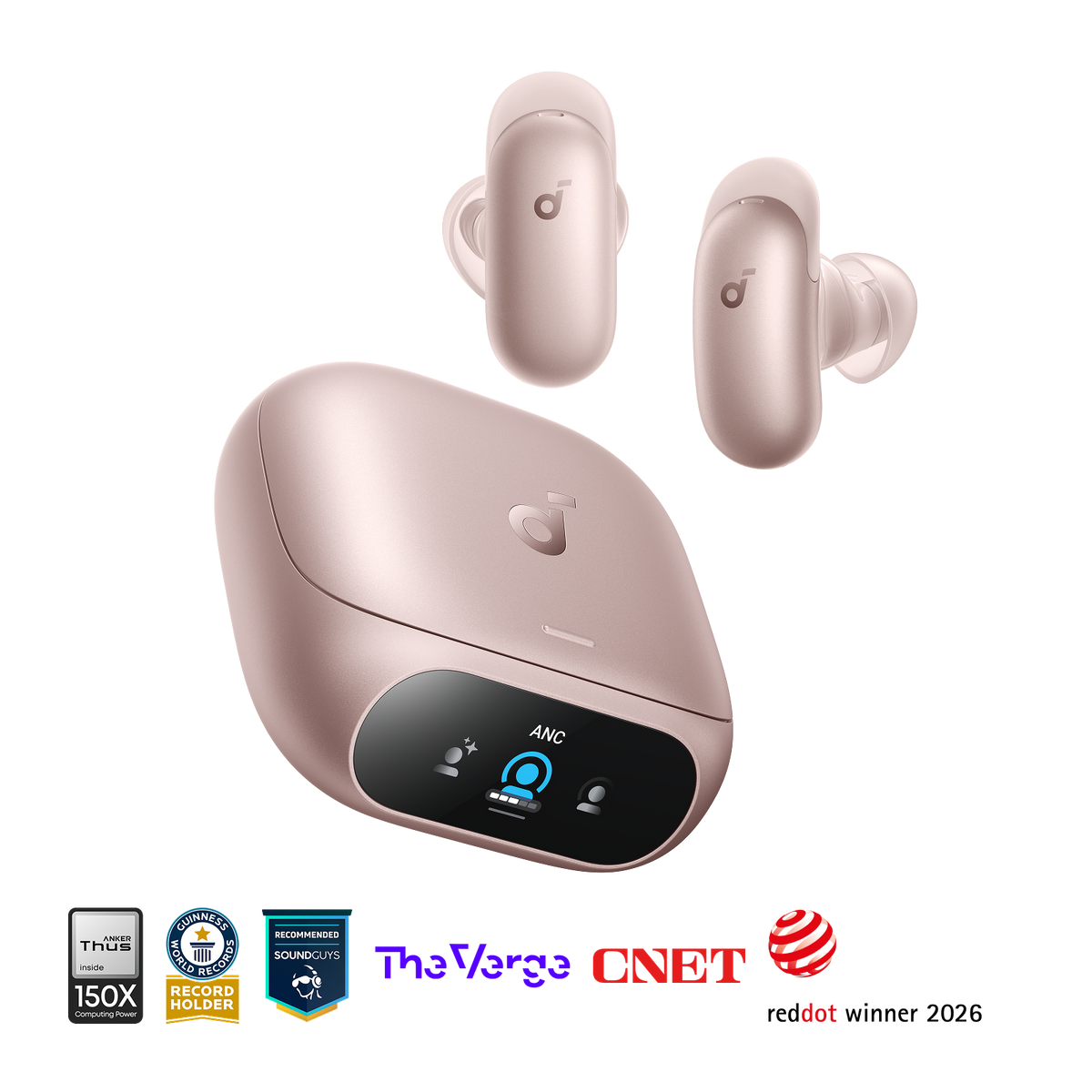 سماعات Anker Soundcore Liberty 5 Pro مع إلغاء الضوضاء التكيفي - وردي - D1203H51