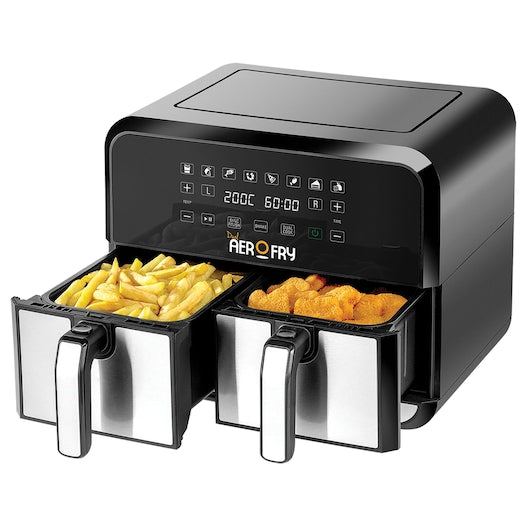 BLACK+DECKER DZAF1700-B5 official view with open dual baskets