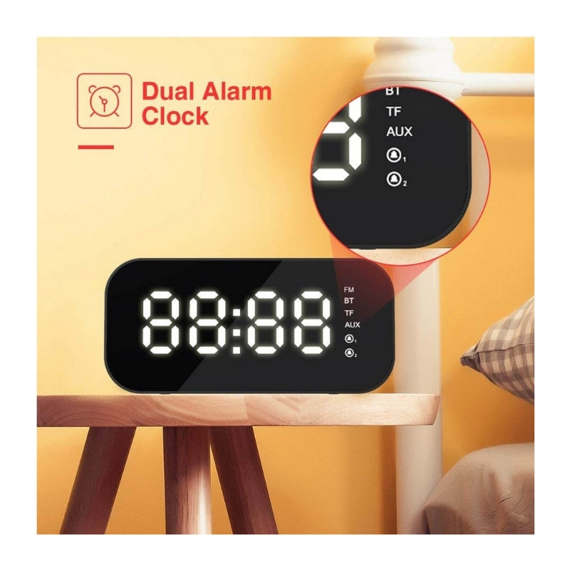 Havit M3 Wireless Alarm Clock Speaker - Black, Black, original view 4