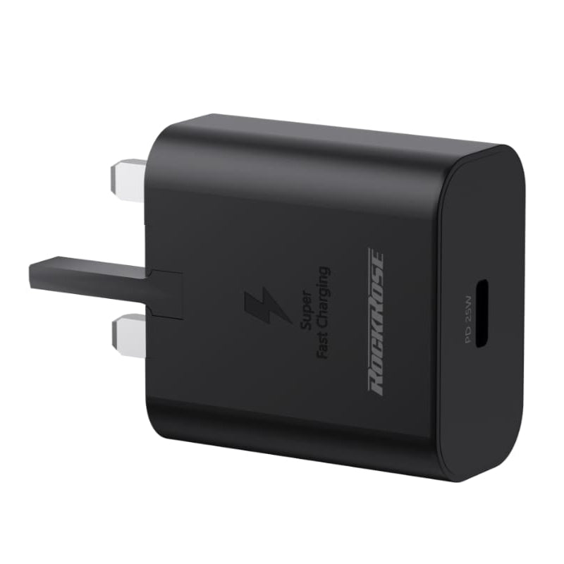 RockRose Eclipse G25 RRTC36UK 25W USB-C Charger, Black