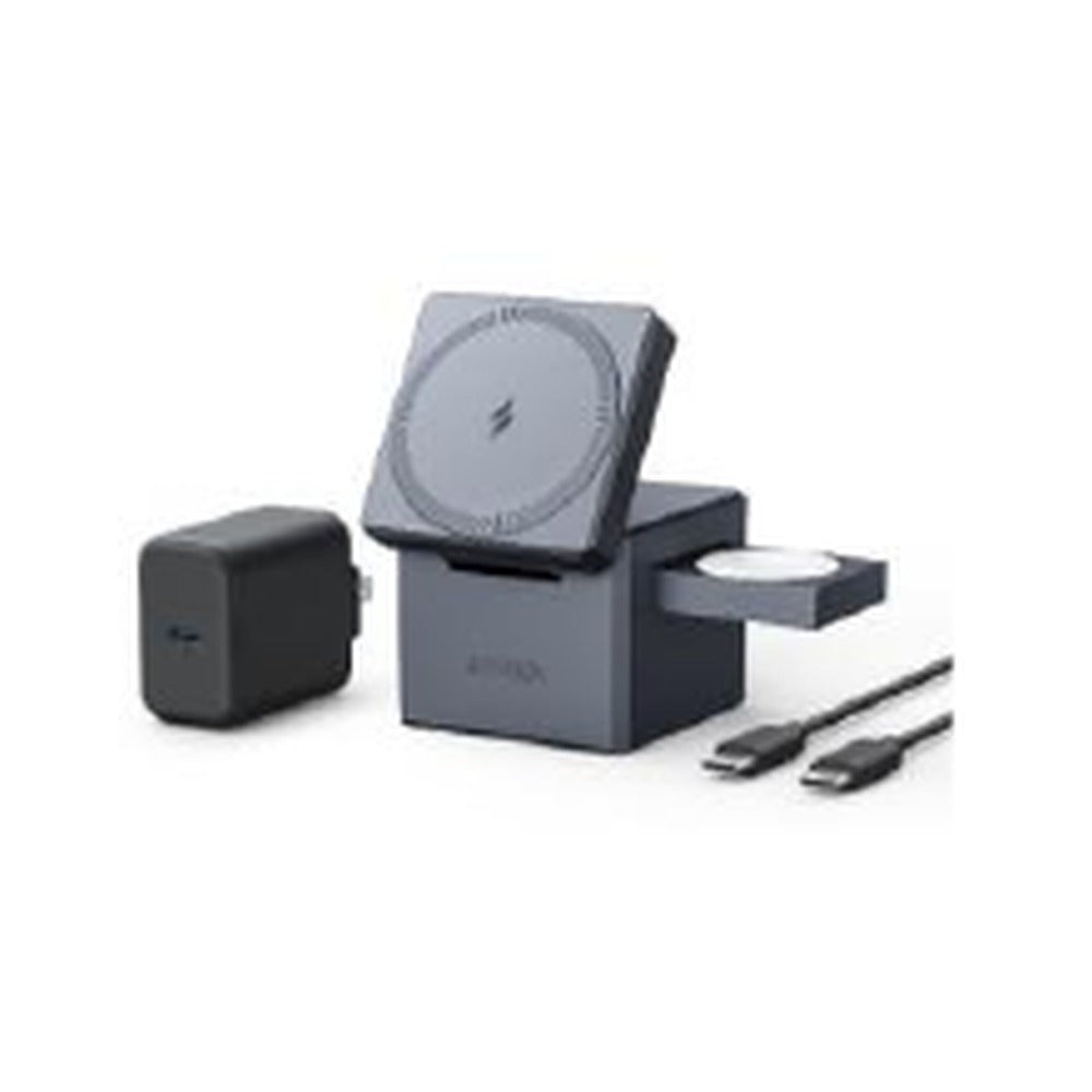 شاحن لاسلكي مكعب Anker MagSafe - رمادي
