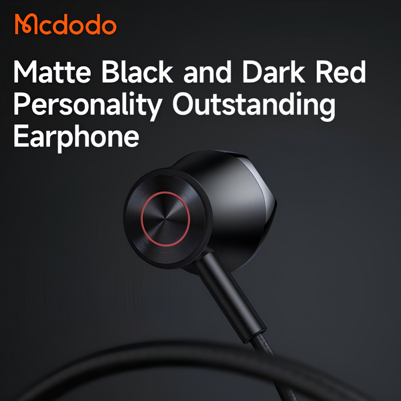 Mcdodo HP-4060 Wired 3.5 mm Earphones, Black, Black, original view 3