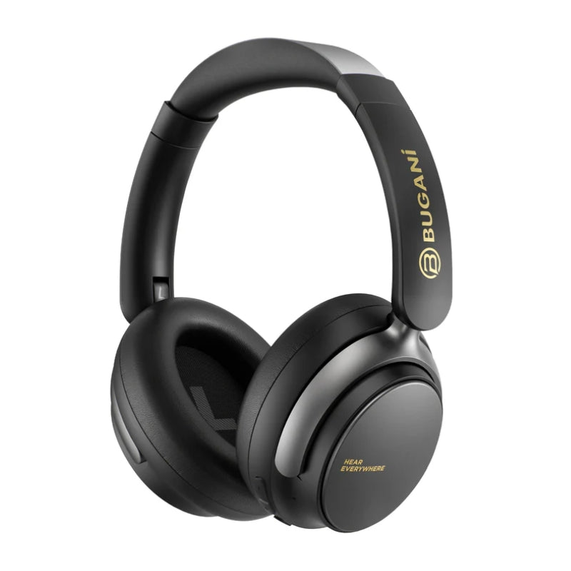 BUGANI Space BH01 Wireless Over-Ear ANC Headphones, Black