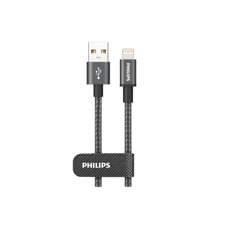 Philips DLC1030V/00 Braided USB-A to Lightning Cable, 1m