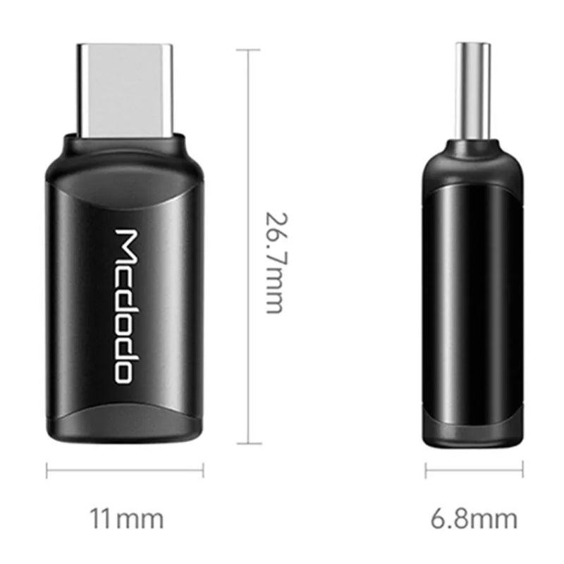 Mcdodo OT-7700 Lightning Female to USB-C Male Adapter, Black