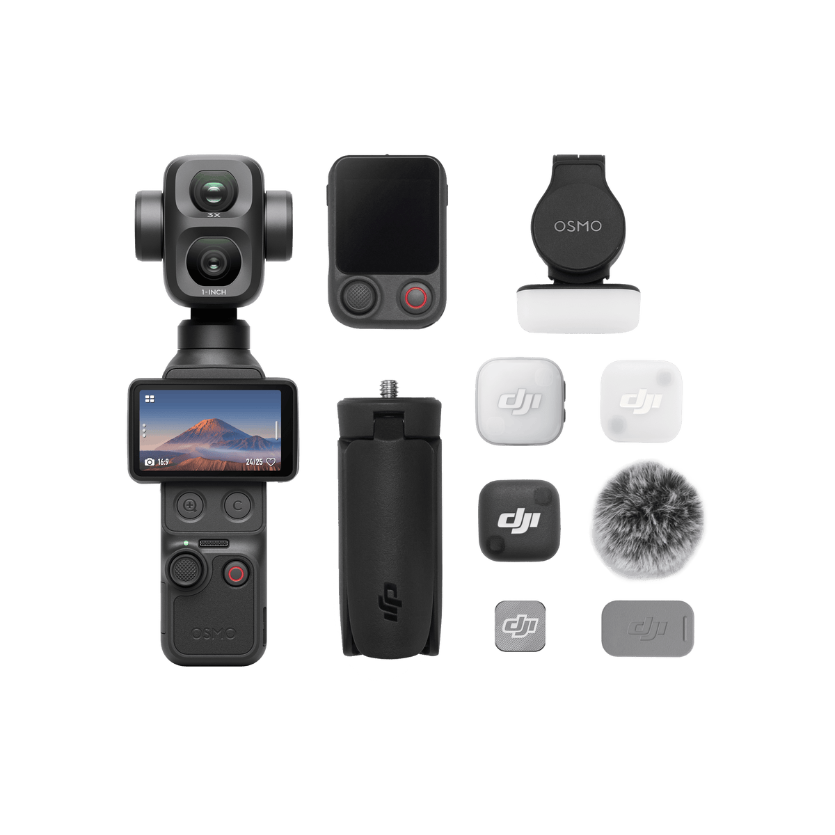 DJI Osmo Pocket 4P مع ملحقات باقة Creator Combo — صورة رسمية عالية الدقة