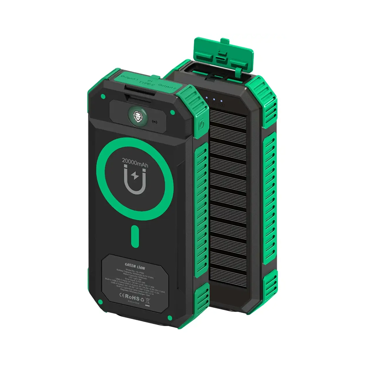Green Lion Solar Flex Power Bank 20000mAh PD 20W - Green and Black