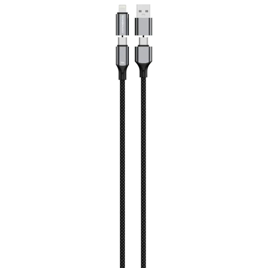Powerology 240W 4-in-1 Cable 1m with Magnetic Head - Black