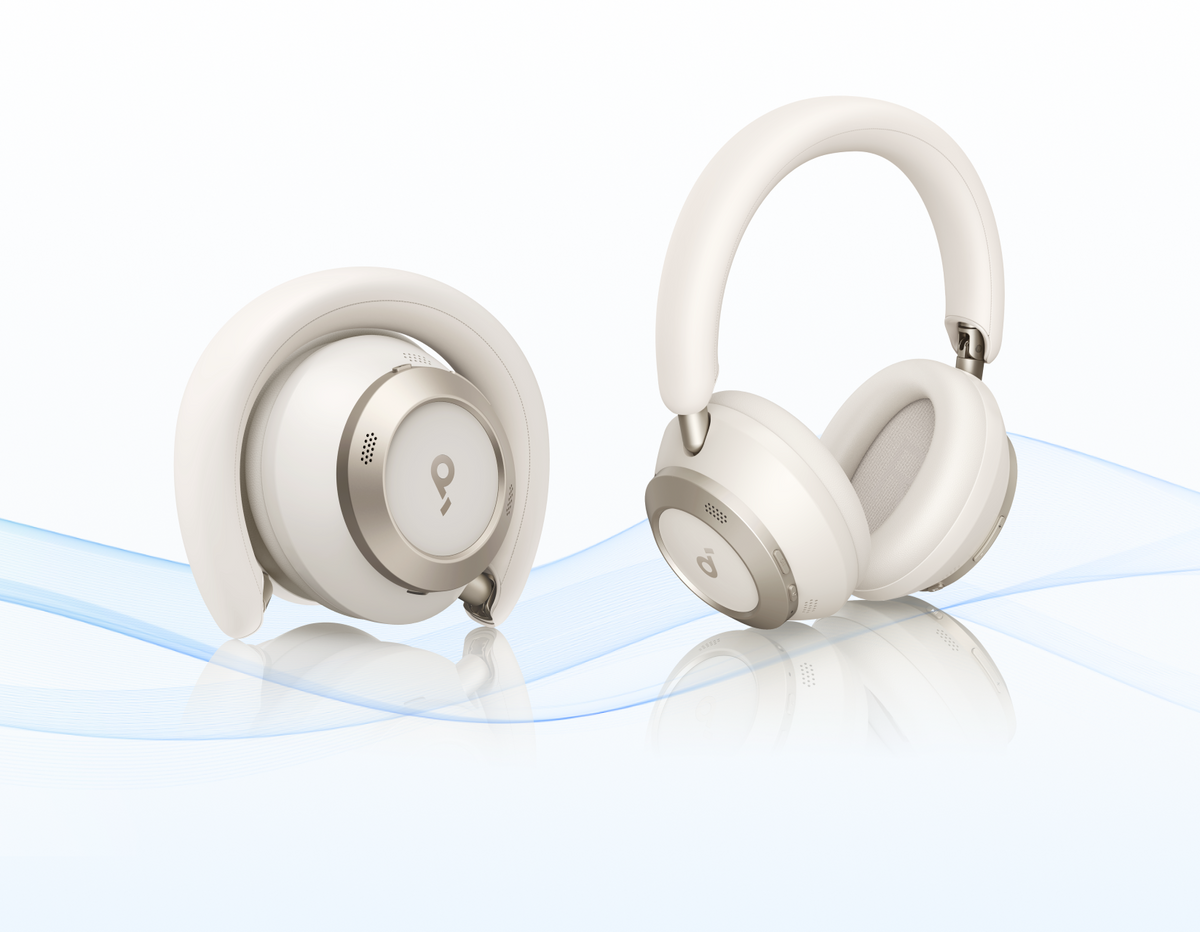 Soundcore Space One Pro Cream White - folded and open