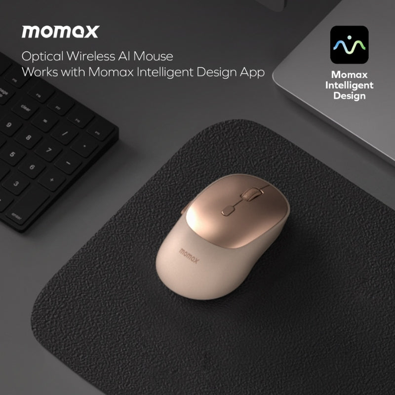 ماوس Momax 1-Folio MS02L2 لاسلكي قابل للشحن مع أزرار ذكية – رملي - صورة 8