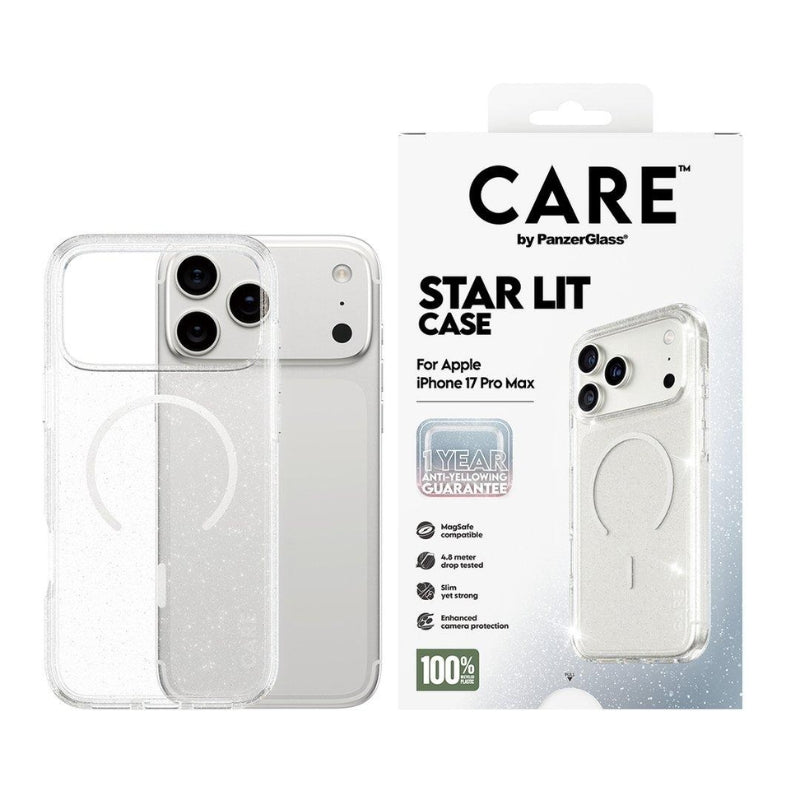 كفر CARE by PanzerGlass Star Lit CR54426 مع MagSafe لهاتف iPhone 17 Pro Max | CARE Star Lit CR54426 MagSafe Case for iPhone 17 Pro Max — Default Title