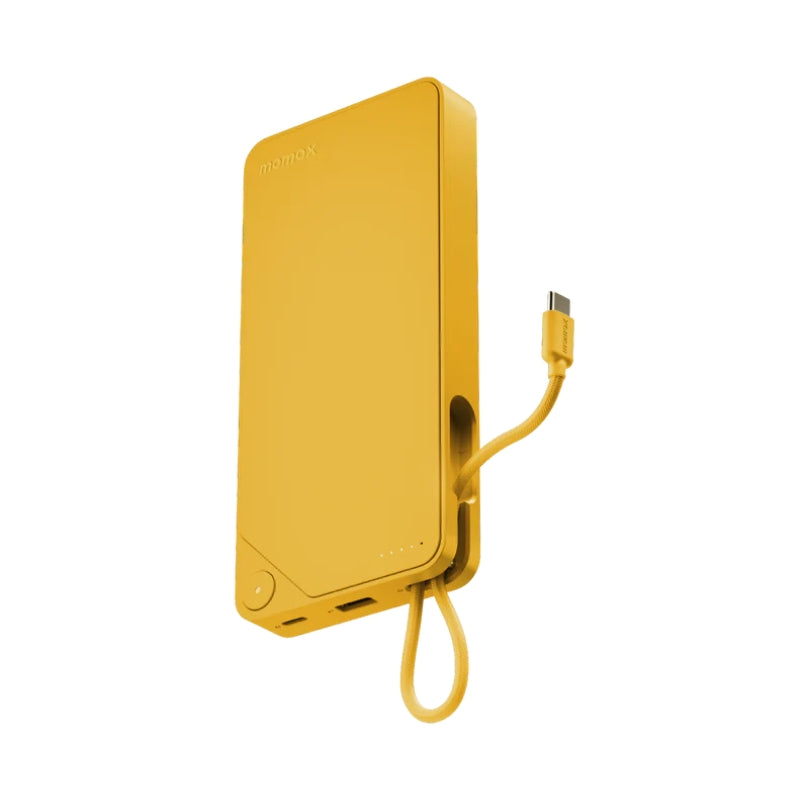 باوربانك Momax IP153 بسعة 20000mAh وكابل USB-C مدمج | Momax IP153 20000mAh Built-in USB-C Cable Power Bank — أصفر / Yellow