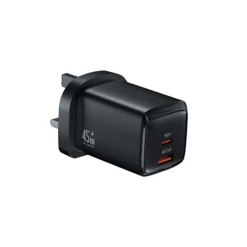 Green Lion Wall Charger PD+QC signal channel 45W TC-TC cable 1m - Black