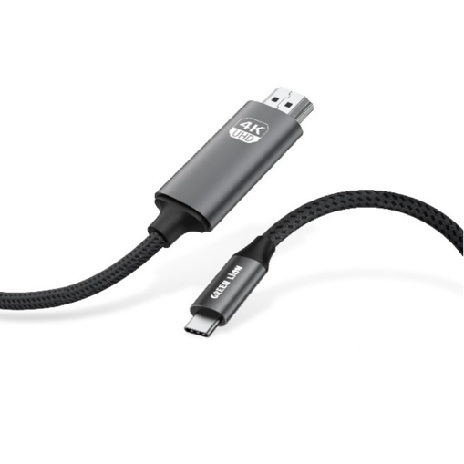 Green Lion Dual Port Wall Charger UK Plug 2 USB-A Port USB-A to USB-C 1m Cable -Black