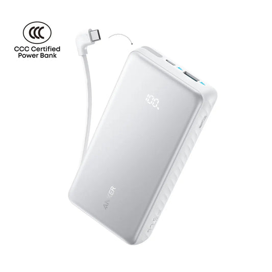 باور بانك Anker Zolo بسعة 20000 مللي أمبير وقوة 22.5 واط - أبيض - أبيض - A110EH21
