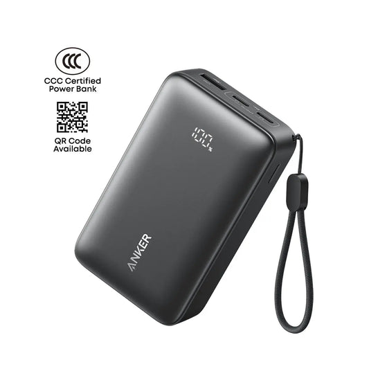باور بانك Anker Zolo بسعة 10000 مللي أمبير وقوة 30 واط - أسود - أسود - A110JH11