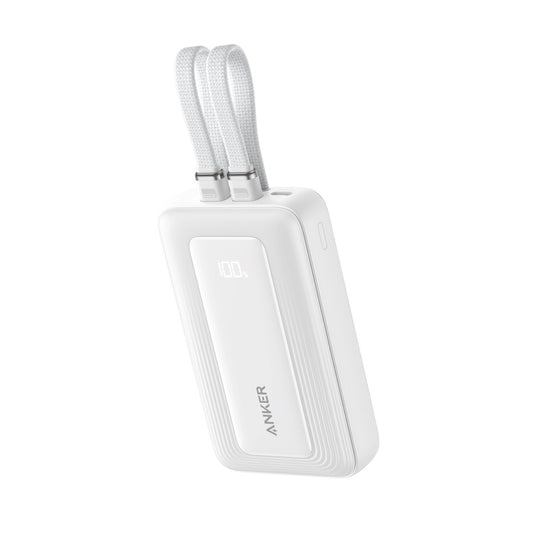 باور بانك Anker Zolo بسعة 10000 مللي أمبير وقوة 35 واط مع كابلَي USB-C - أبيض - A110LH22