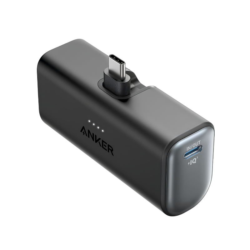 Anker Nano A1653 5000 mAh Power Bank with Foldable USB-C Connector - Black