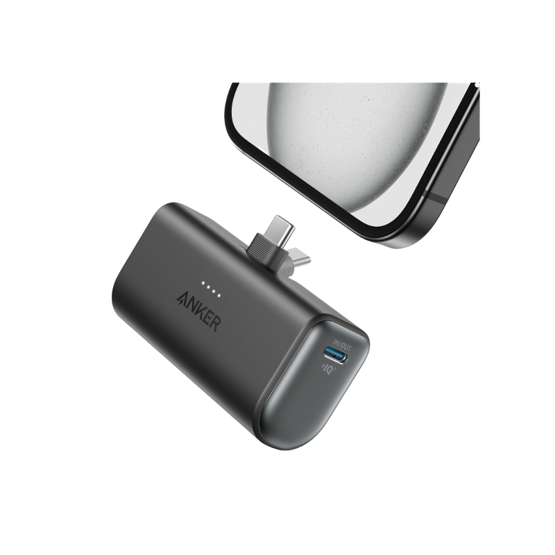 Anker Nano A1653 5000 mAh Power Bank with Foldable USB-C Connector - Black