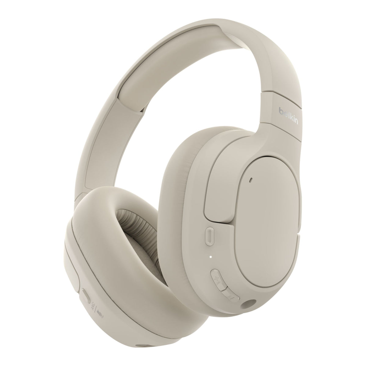 سماعات Belkin SoundForm Isolate مع إلغاء الضوضاء ANC - رملي - AUD008hqSA