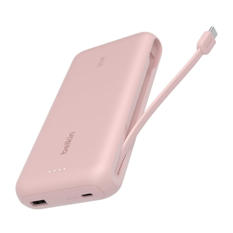Belkin BoostCharge BPB024 20000 mAh USB-C Cable Power Bank, Pink - Pink