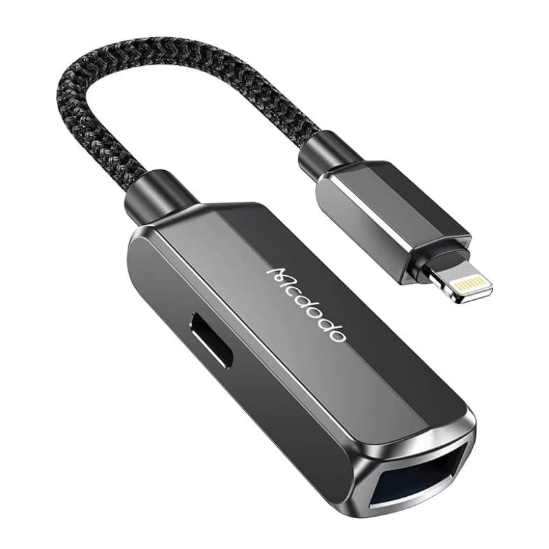 Mcdodo CA-2690 Lightning to USB-A OTG Adapter with Lightning Charging, Dark Gray, original view 1