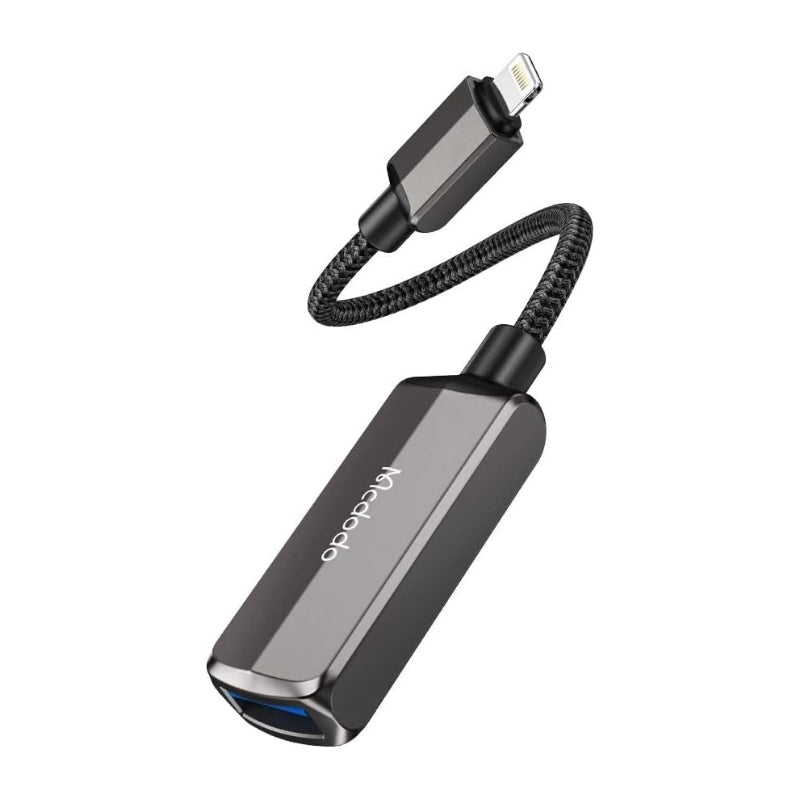 Mcdodo CA-2690 Lightning to USB-A OTG Adapter with Lightning Charging, Dark Gray, original view 2