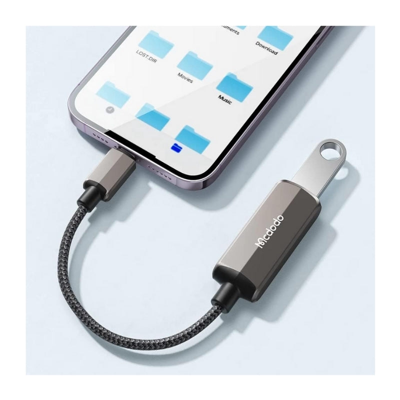 Mcdodo CA-2690 Lightning to USB-A OTG Adapter with Lightning Charging, Dark Gray, original view 3