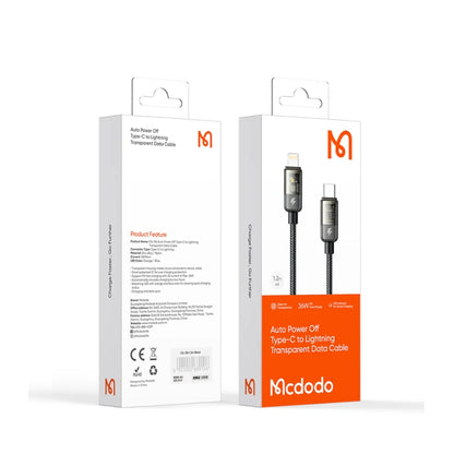 Mcdodo CA-316 USB-C to Lightning 36W Transparent Auto Power-Off Cable