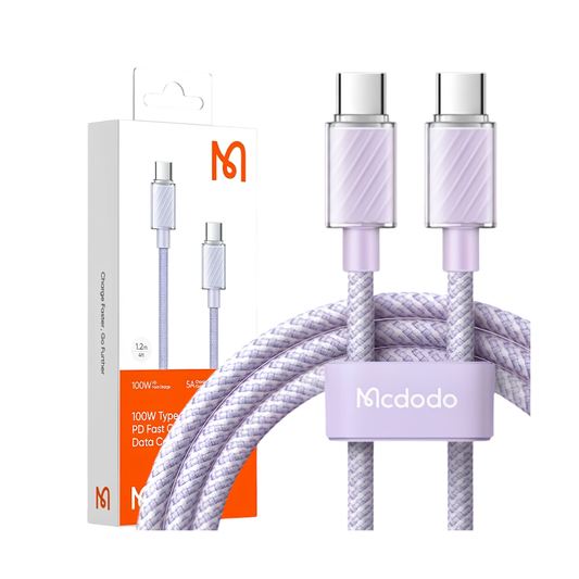 Mcdodo Crystal CA-3672 USB-C to USB-C Cable, 100 W, 1.2 m, Purple, original view 4