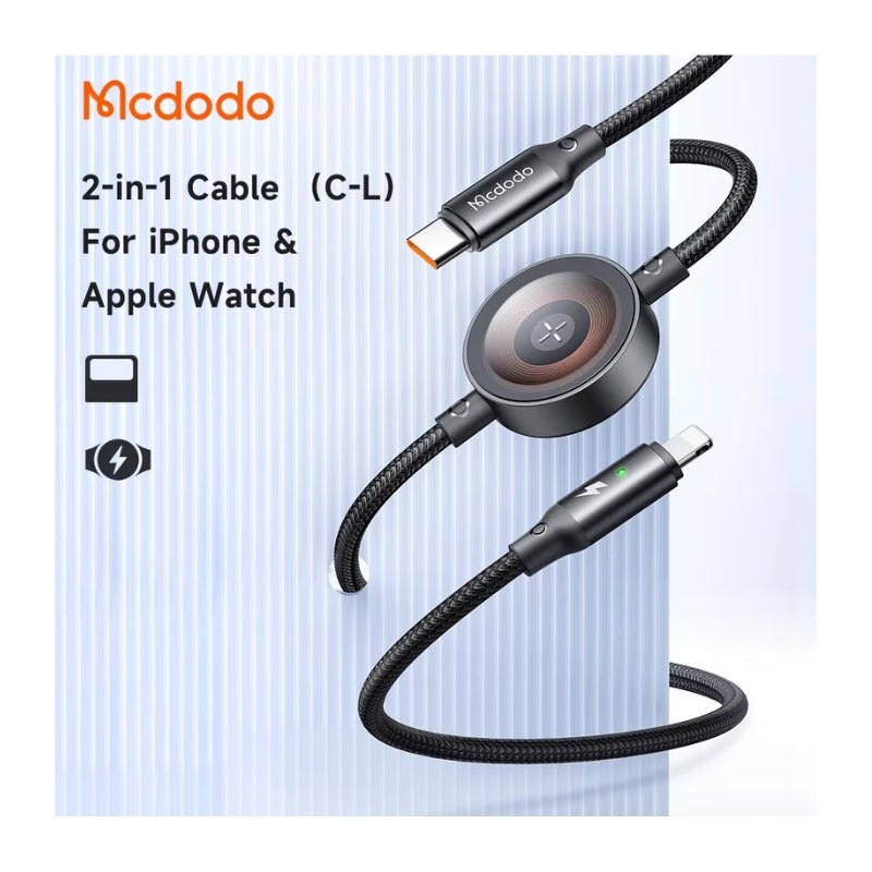 Mcdodo CA-5680 USB-C to Lightning Cable & Apple Watch Charger, 1.5 m