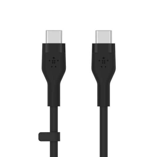 كابل Belkin BoostCharge Flex سيليكون USB-C إلى USB-C بقوة 60 واط - 1 متر - أسود - CAB009bt1MBK