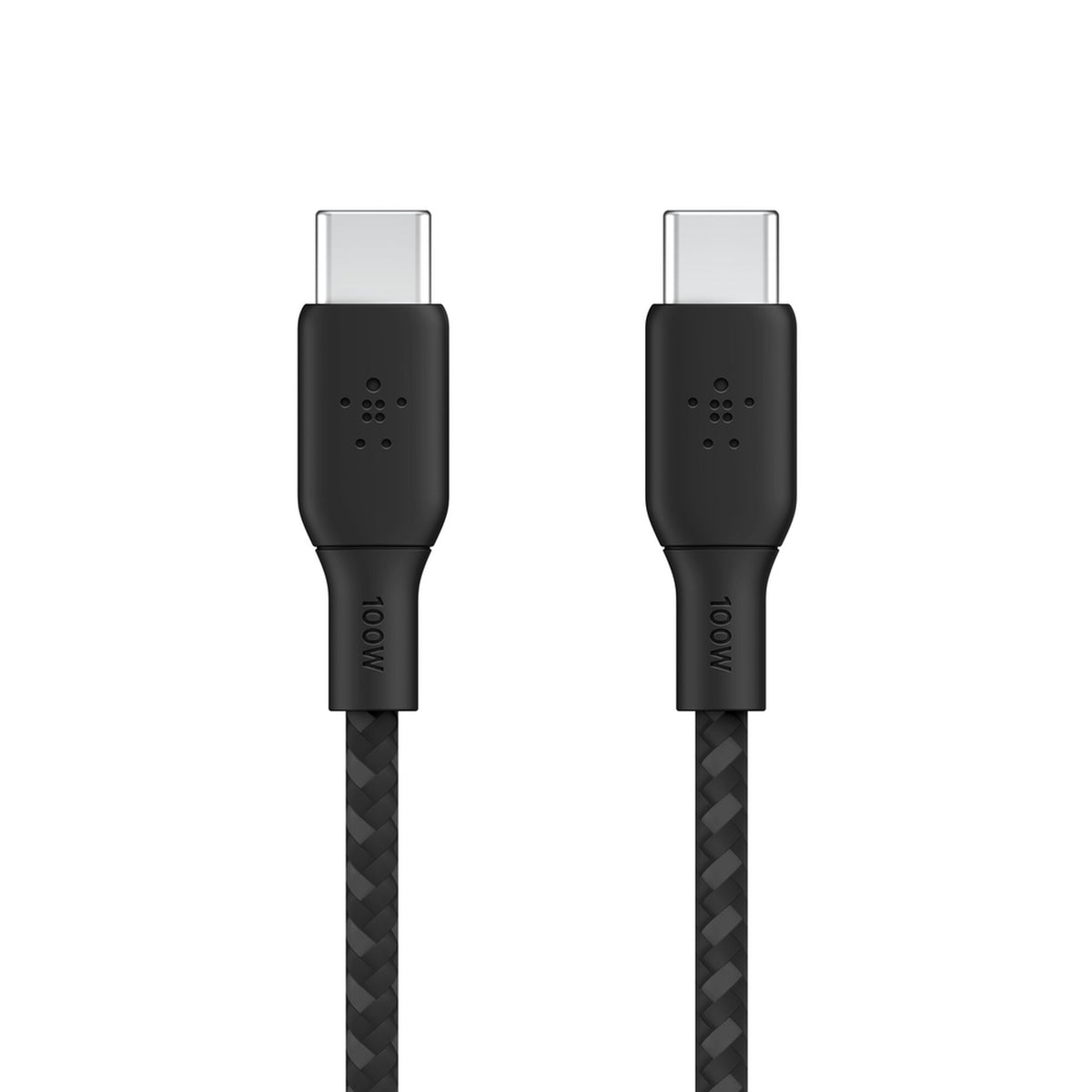 كابل Belkin BoostCharge مضفر USB-C إلى USB-C بقوة 100 واط - 2 متر - أسود - CAB014bt2MBK