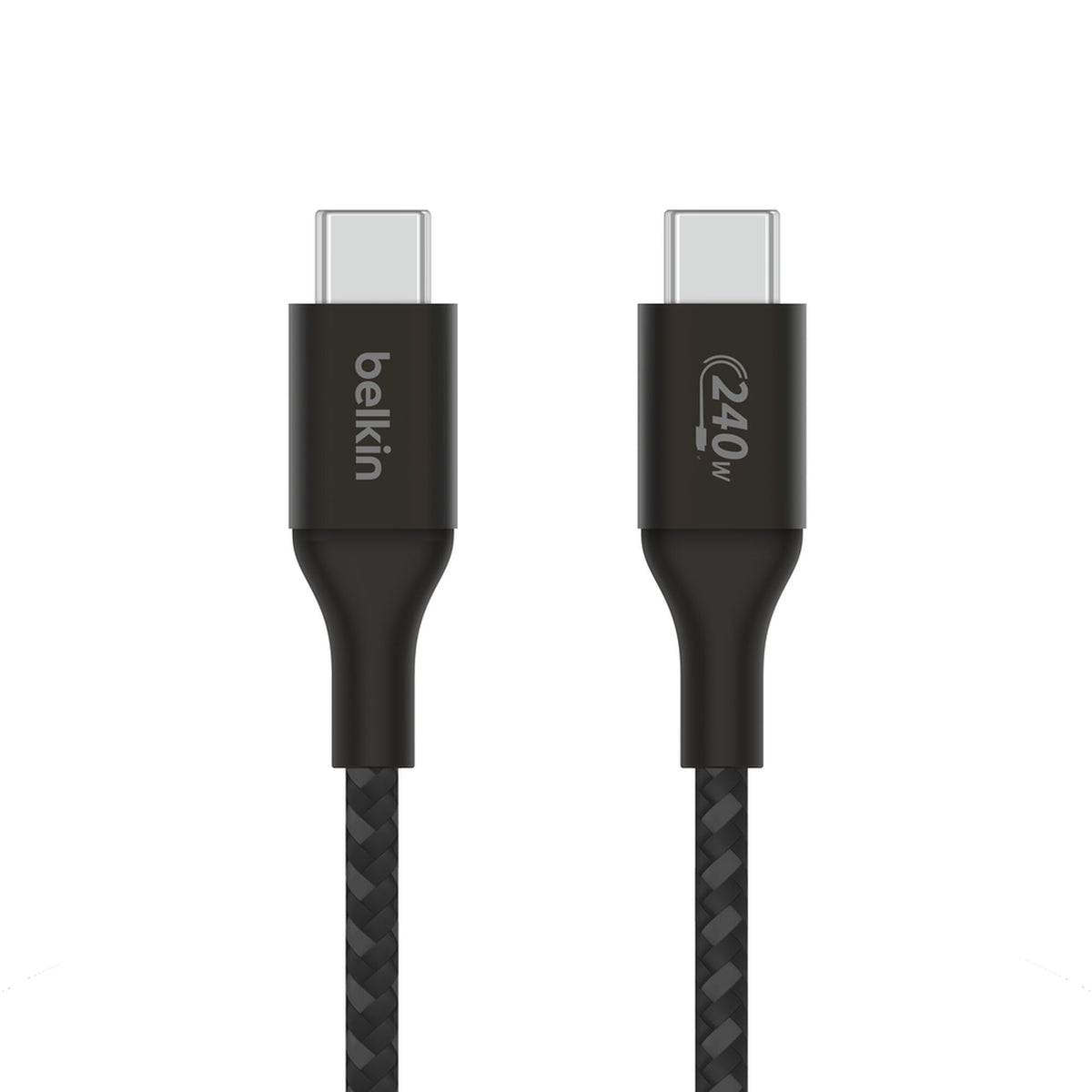 كابل Belkin BoostCharge مضفر USB-C إلى USB-C بقوة 240 واط - أسود - 1 متر - CAB015bt1MBK