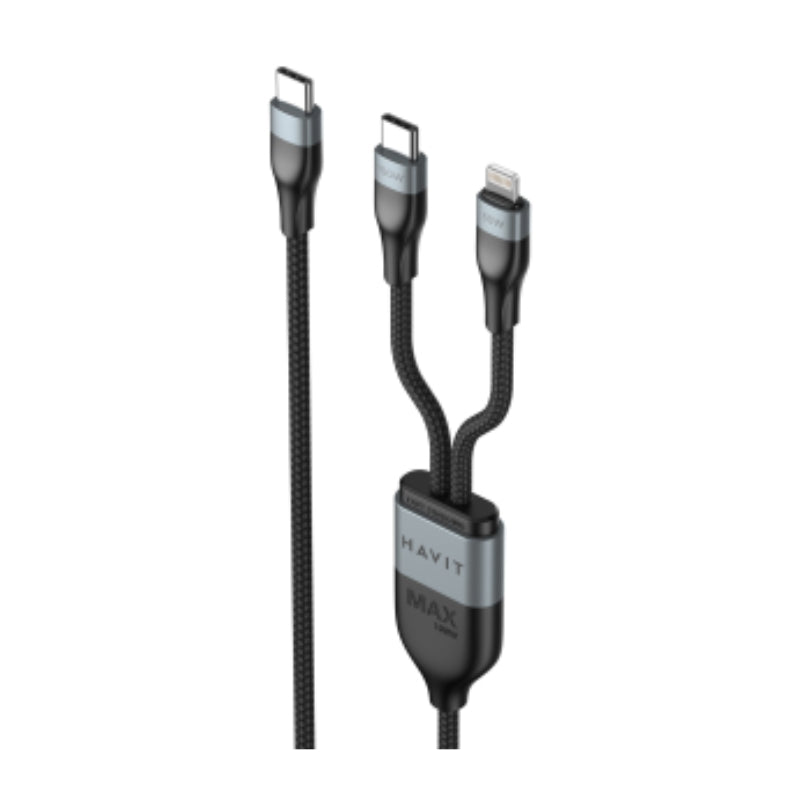 Havit CB6326 USB-C to USB-C & Lightning Cable, 1.2 m