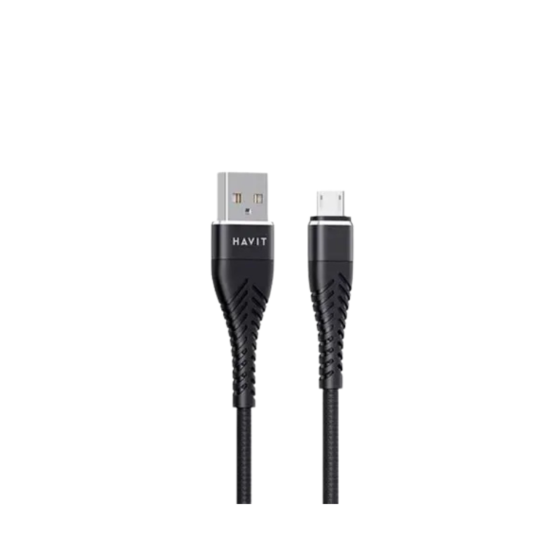 Havit CB706 USB-A to Micro USB Braided Cable, 1 m, Black, original view 2