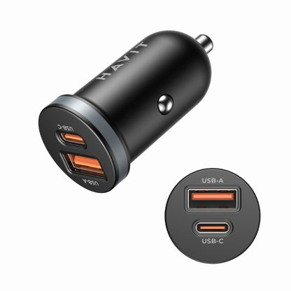 Havit CC2043 USB-C & USB-A Car Charger, PD 30 W