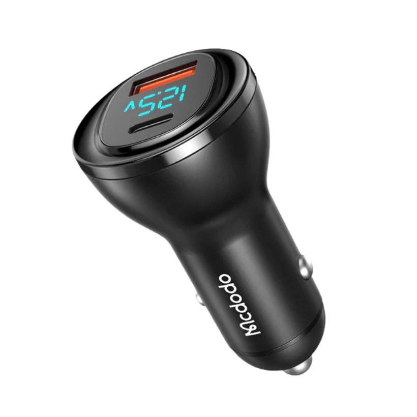 Mcdodo CC-5670 Digital Voltage Display Car Charger, USB-C & USB-A, Up to 95 W, Black, original view 3