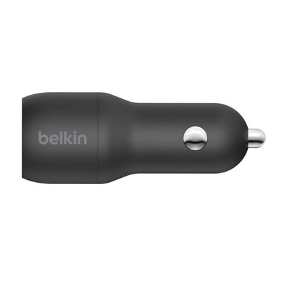 Belkin BoostCharge CCB001btBK Dual USB-A Car Charger, 24 W, Black, original view 2