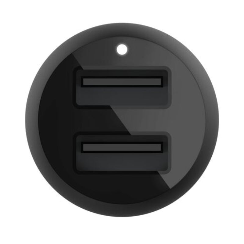 Belkin BoostCharge CCB001btBK Dual USB-A Car Charger, 24 W, Black, original view 3