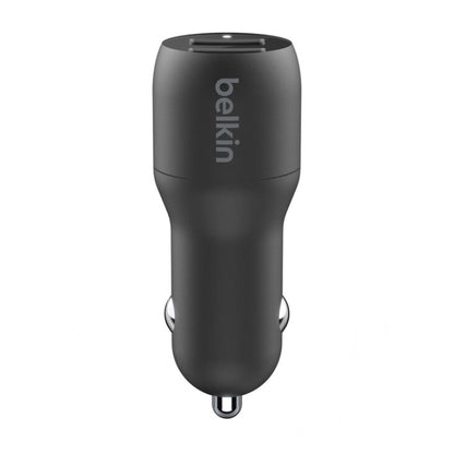 Belkin BoostCharge CCB001btBK Dual USB-A Car Charger, 24 W, Black, original view 4
