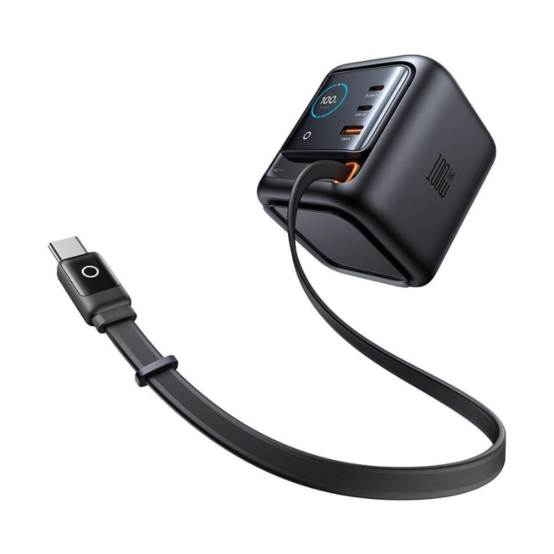 Mcdodo CH-1390 100 W Desktop Charger with Display and Retractable USB-C Cable, UK Black, original view 3