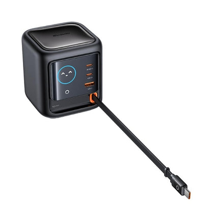 Mcdodo CH-1390 100 W Desktop Charger with Display and Retractable USB-C Cable, UK Black, original view 4