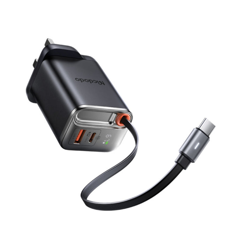 Mcdodo CH-409 FreeGo UK charger, Black, original view 3