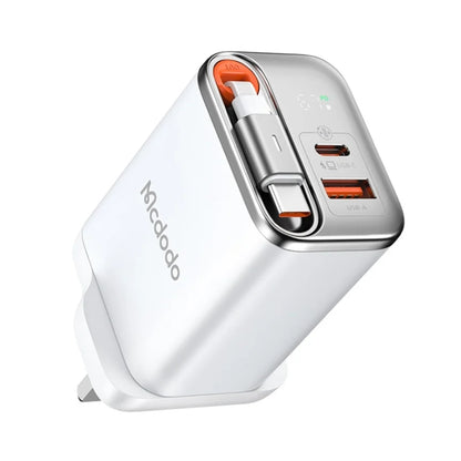 Mcdodo CH-409 FreeGo UK charger, White, original view 1