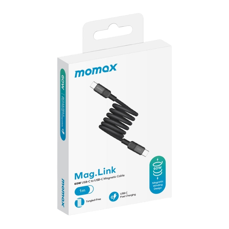 Momax Mag.Link DC60 Magnetic USB-C to USB-C Cable, 60W, 1 m